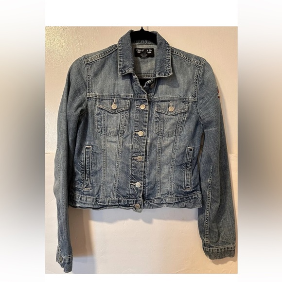 Polo Ralph Lauren Denim Jean Jacket Women’s Size Small Trucker‎ Style - Picture 1 of 16
